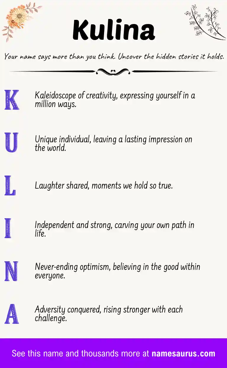 Acrostic poem about Kulina.