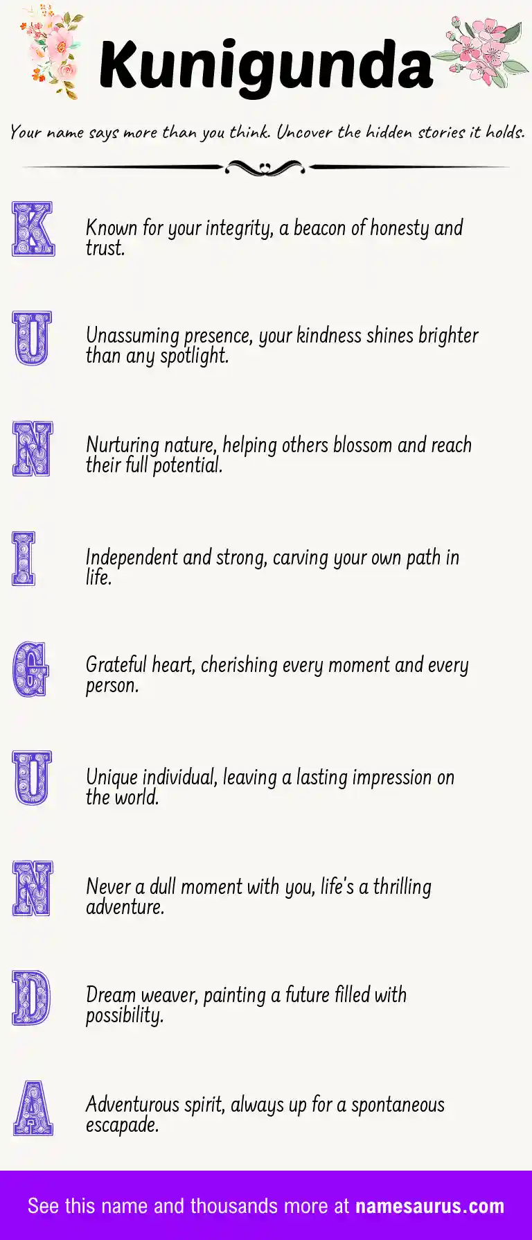 Acrostic poem about Kunigunda.