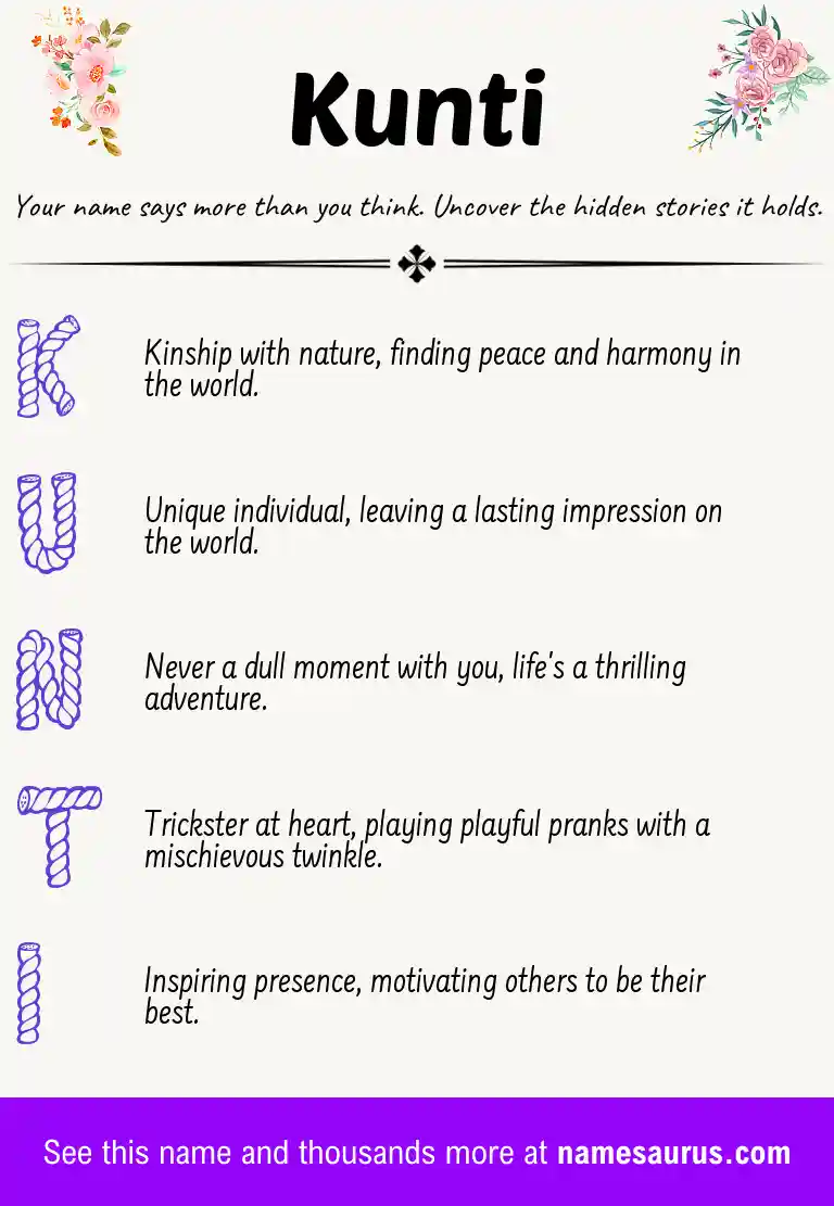 Acrostic poem about Kunti.