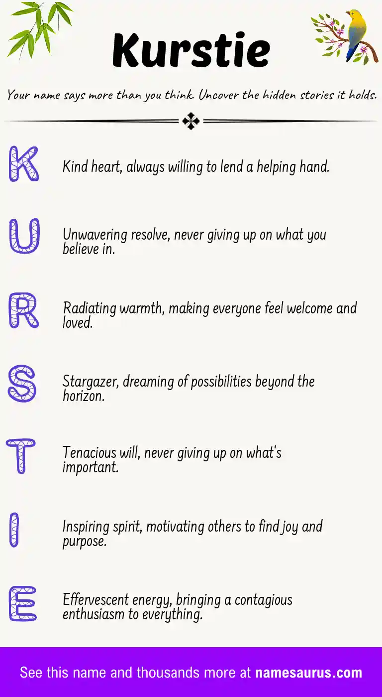 Acrostic poem about Kurstie.