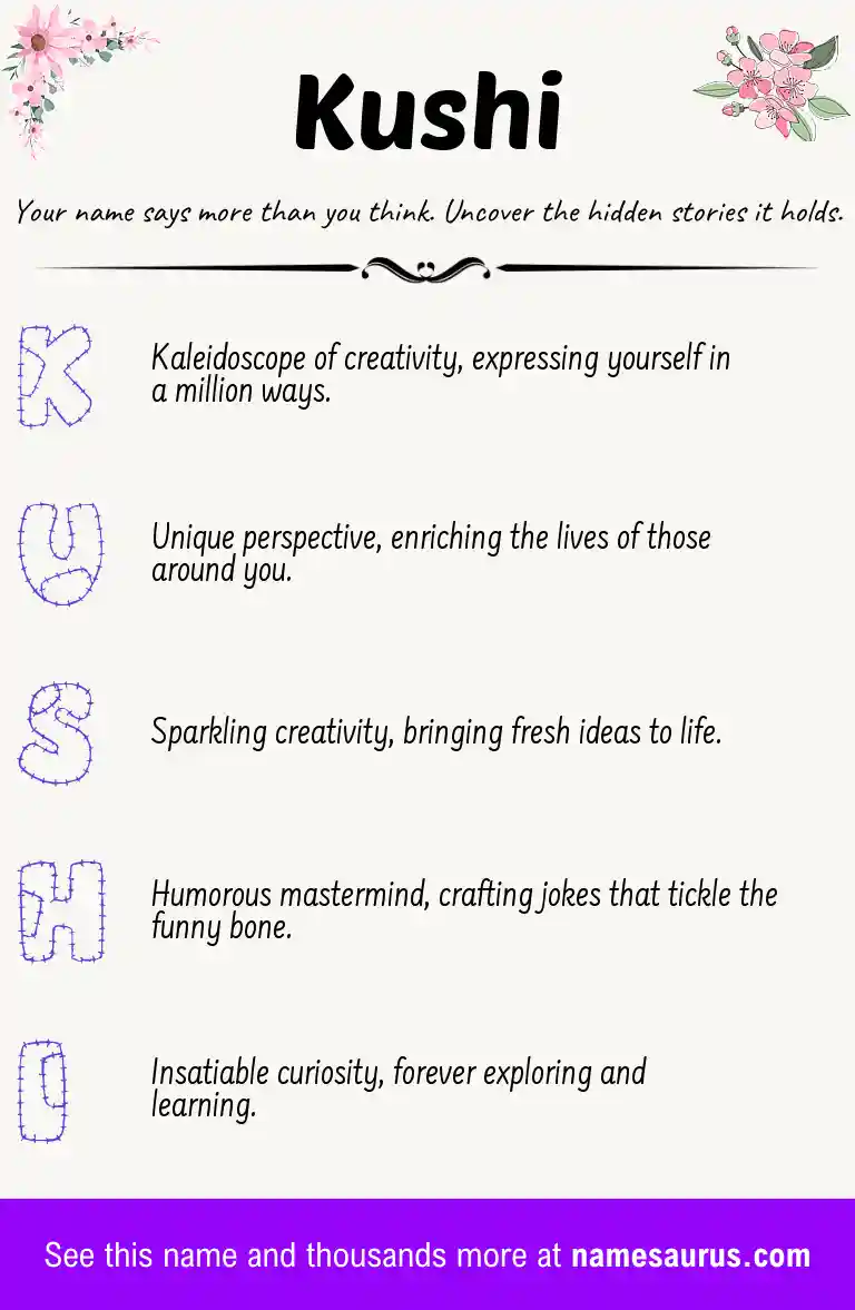 Acrostic poem about Kushi.