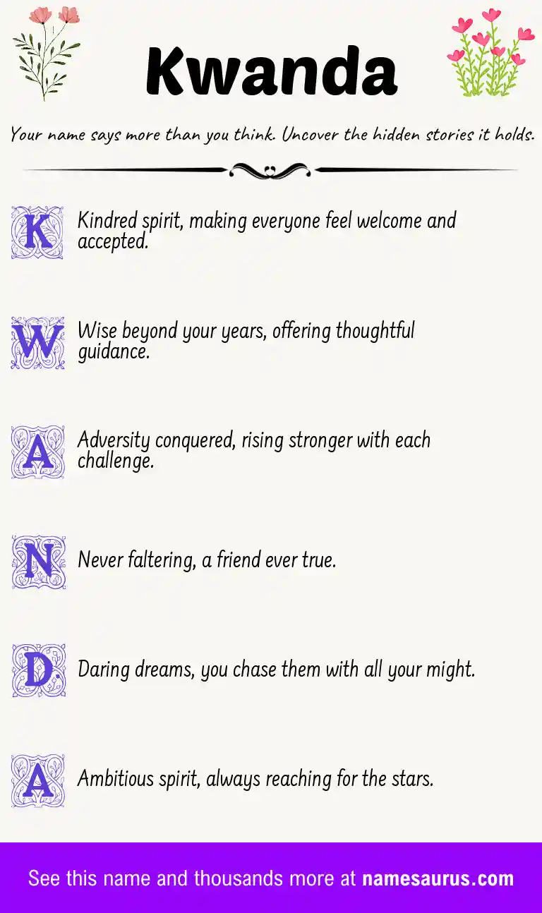 Acrostic poem about Kwanda.