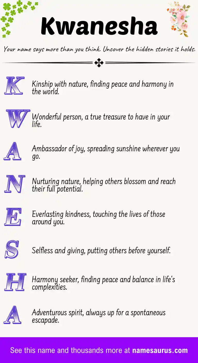 Acrostic poem about Kwanesha.