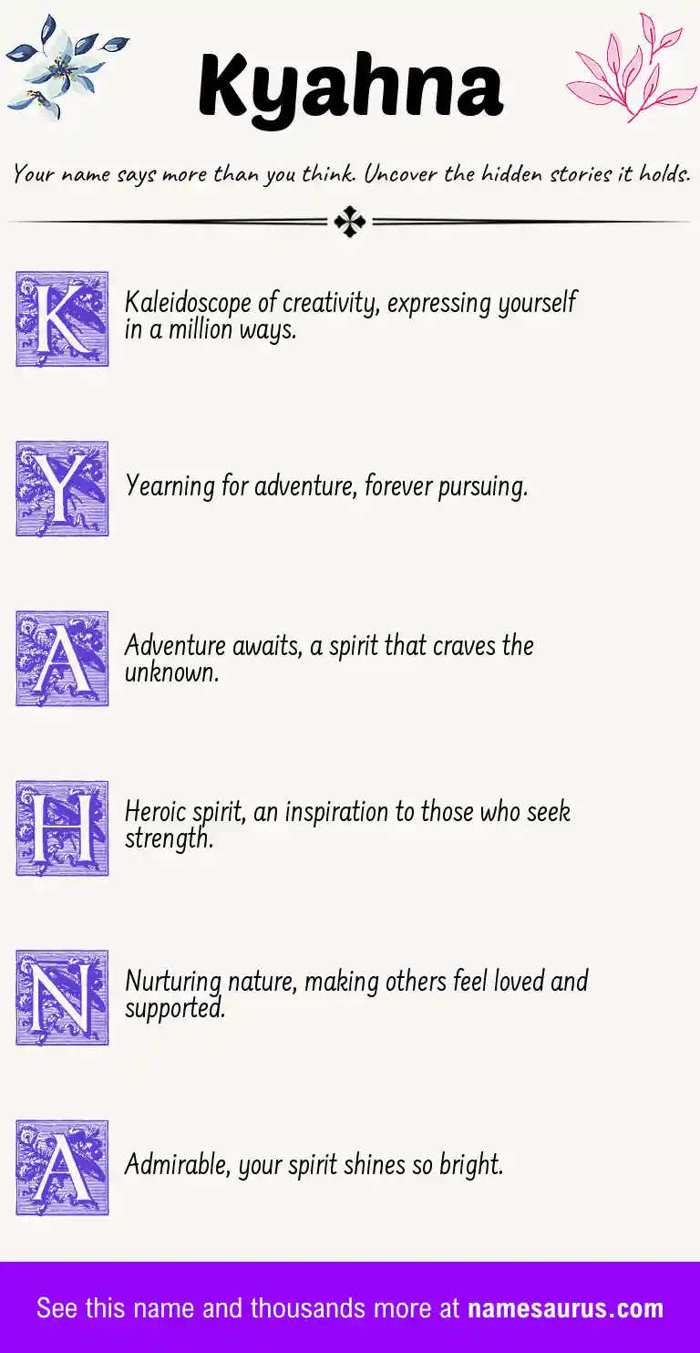 Acrostic poem about Kyahna.