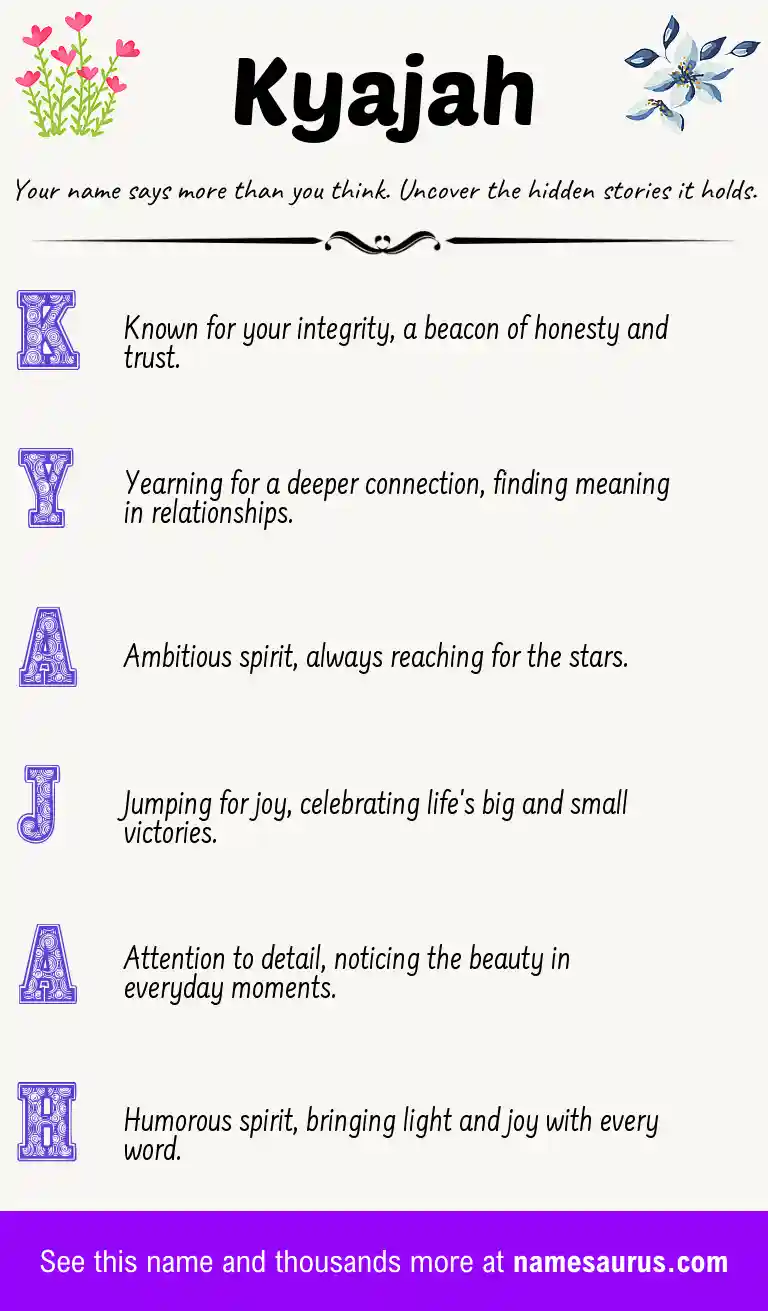 Acrostic poem about Kyajah.