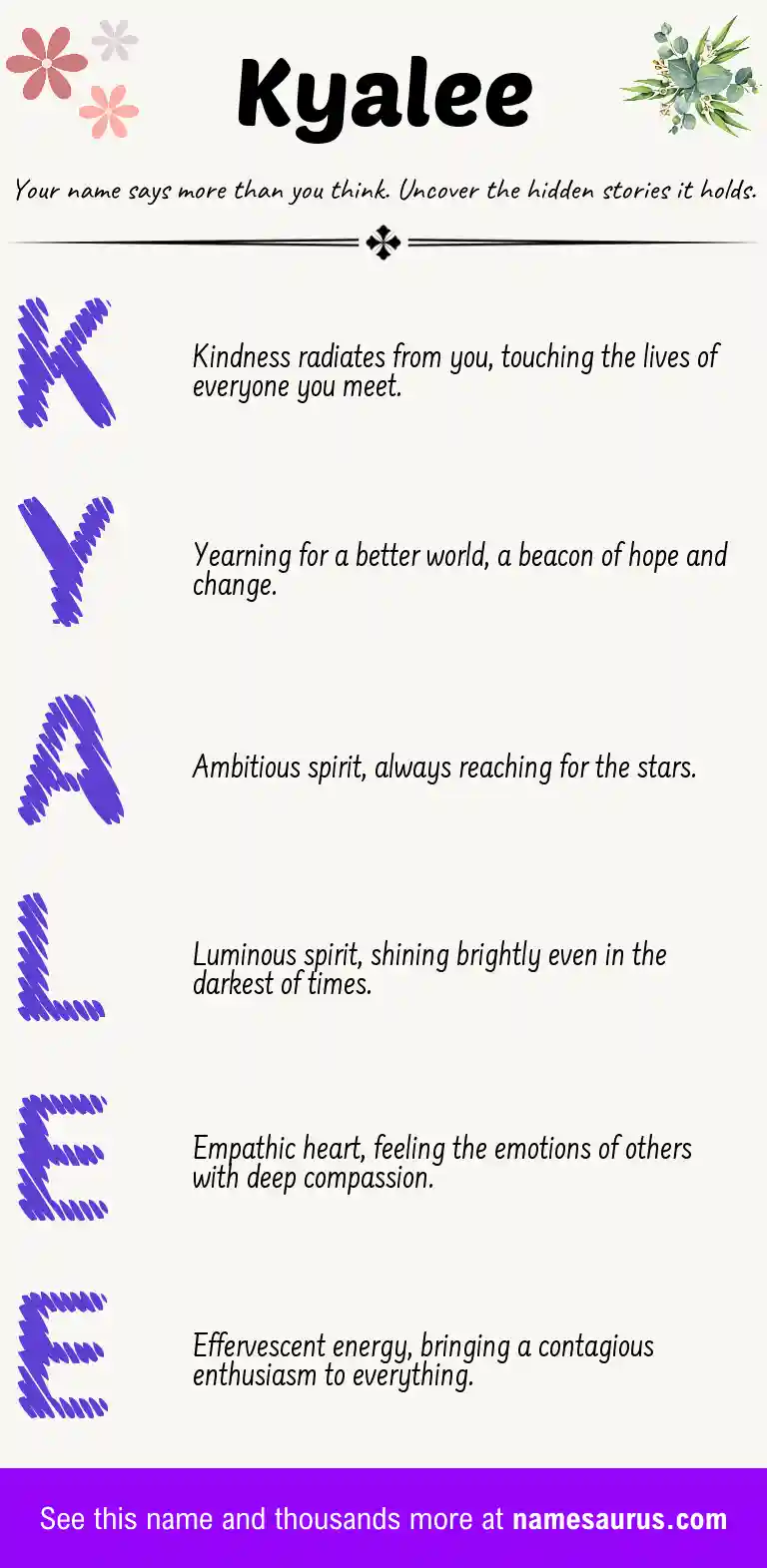 Acrostic poem about Kyalee.