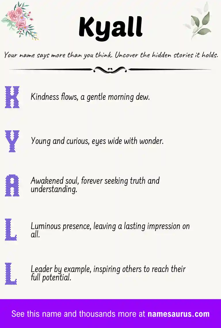 Acrostic poem about Kyall.
