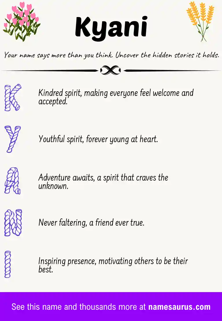 Acrostic poem about Kyani.