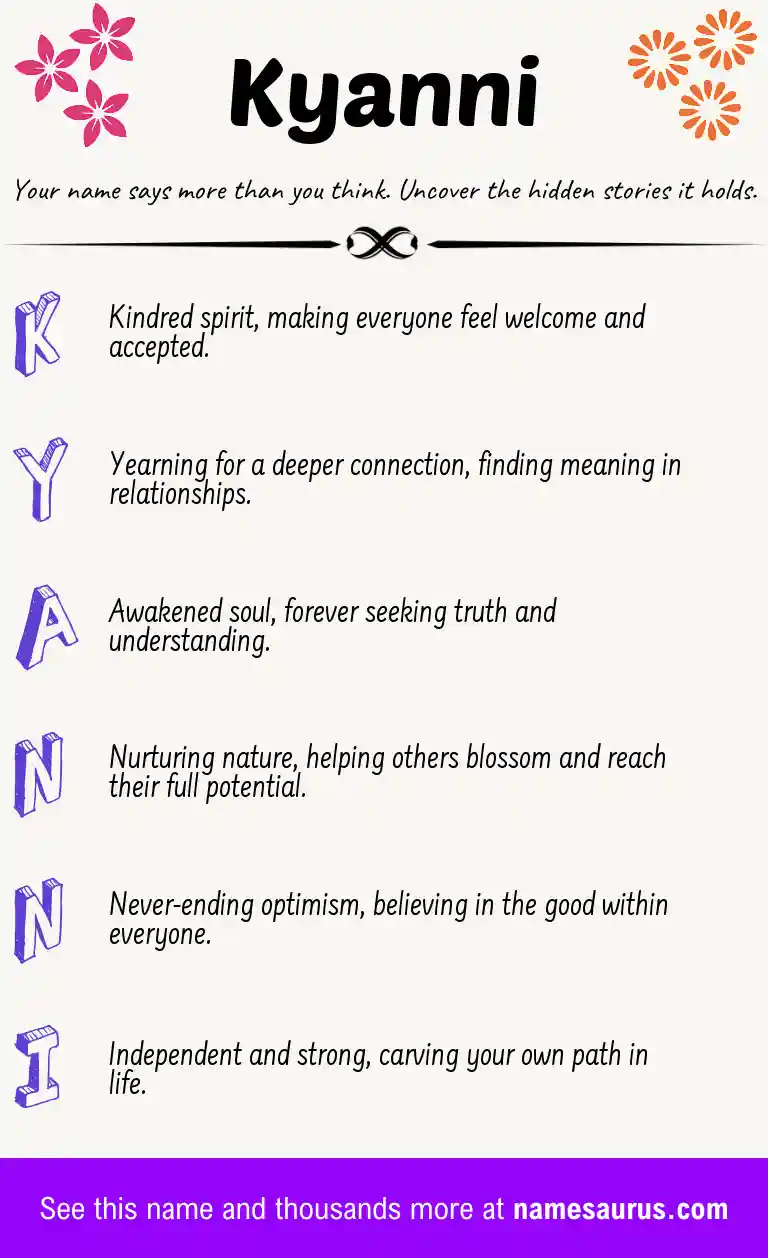 Acrostic poem about Kyanni.