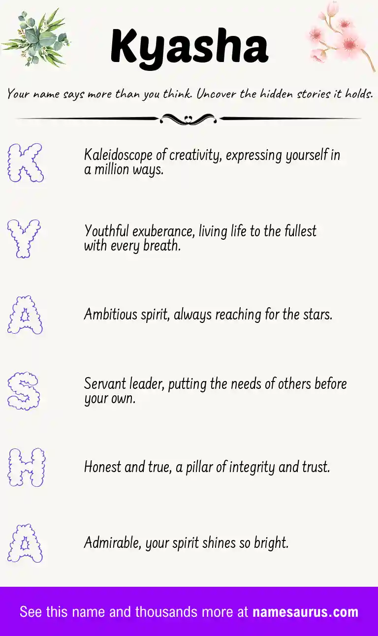 Acrostic poem about Kyasha.