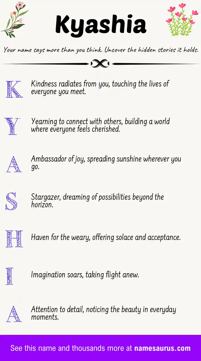 Acrostic poem about Kyashia.