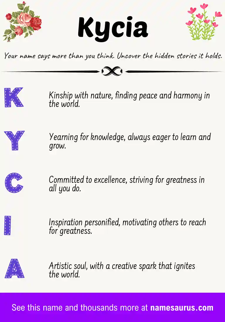 Acrostic poem about Kycia.