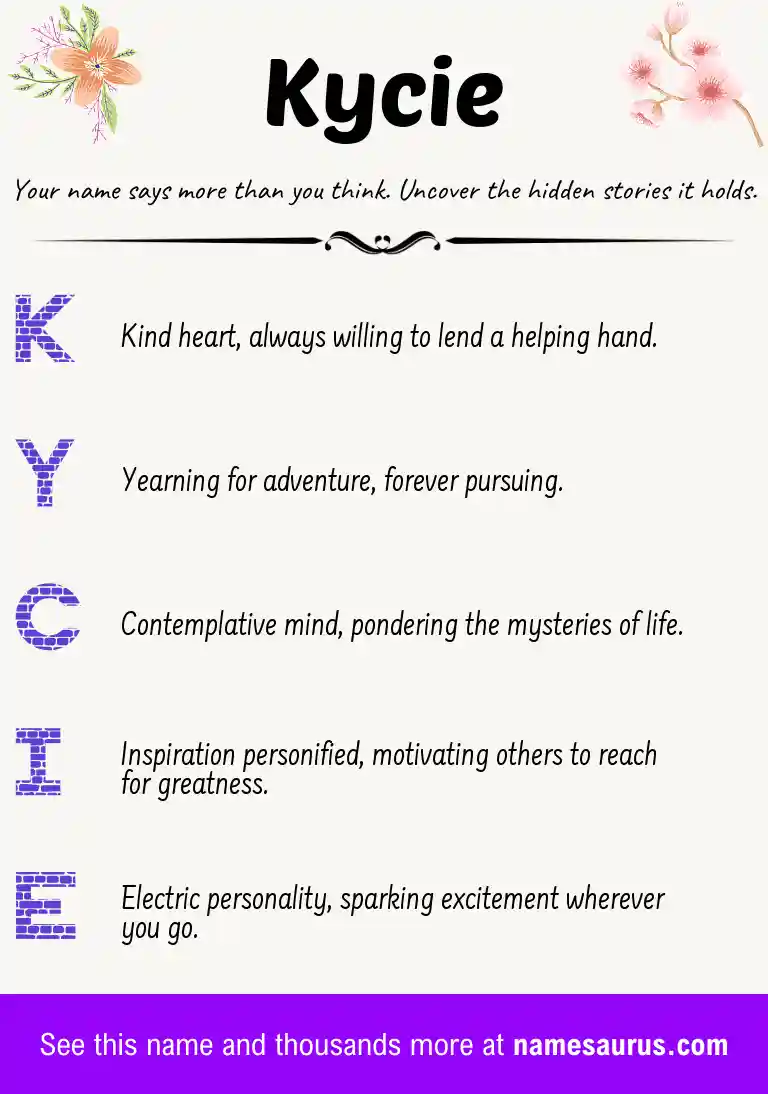 Acrostic poem about Kycie.