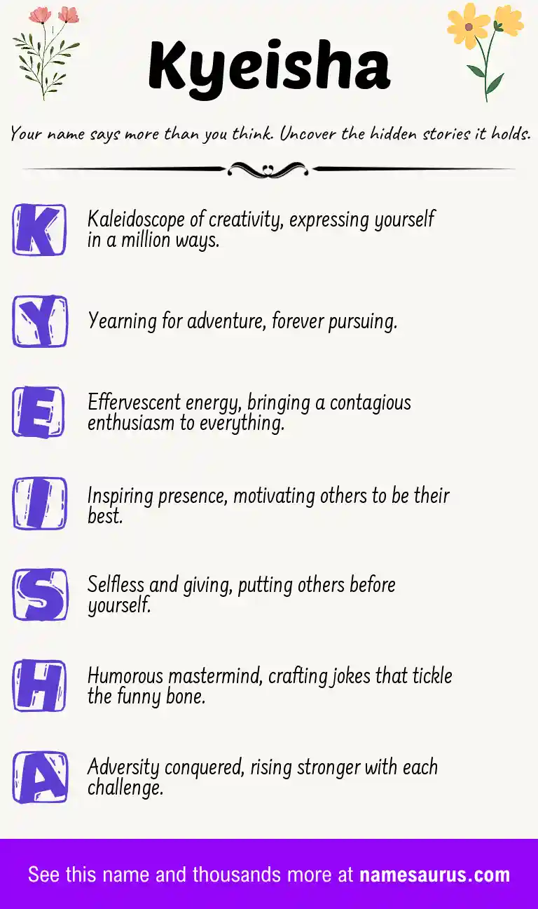 Acrostic poem about Kyeisha.