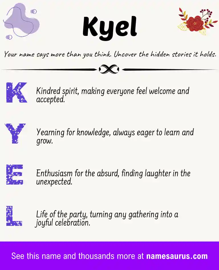Acrostic poem about Kyel.