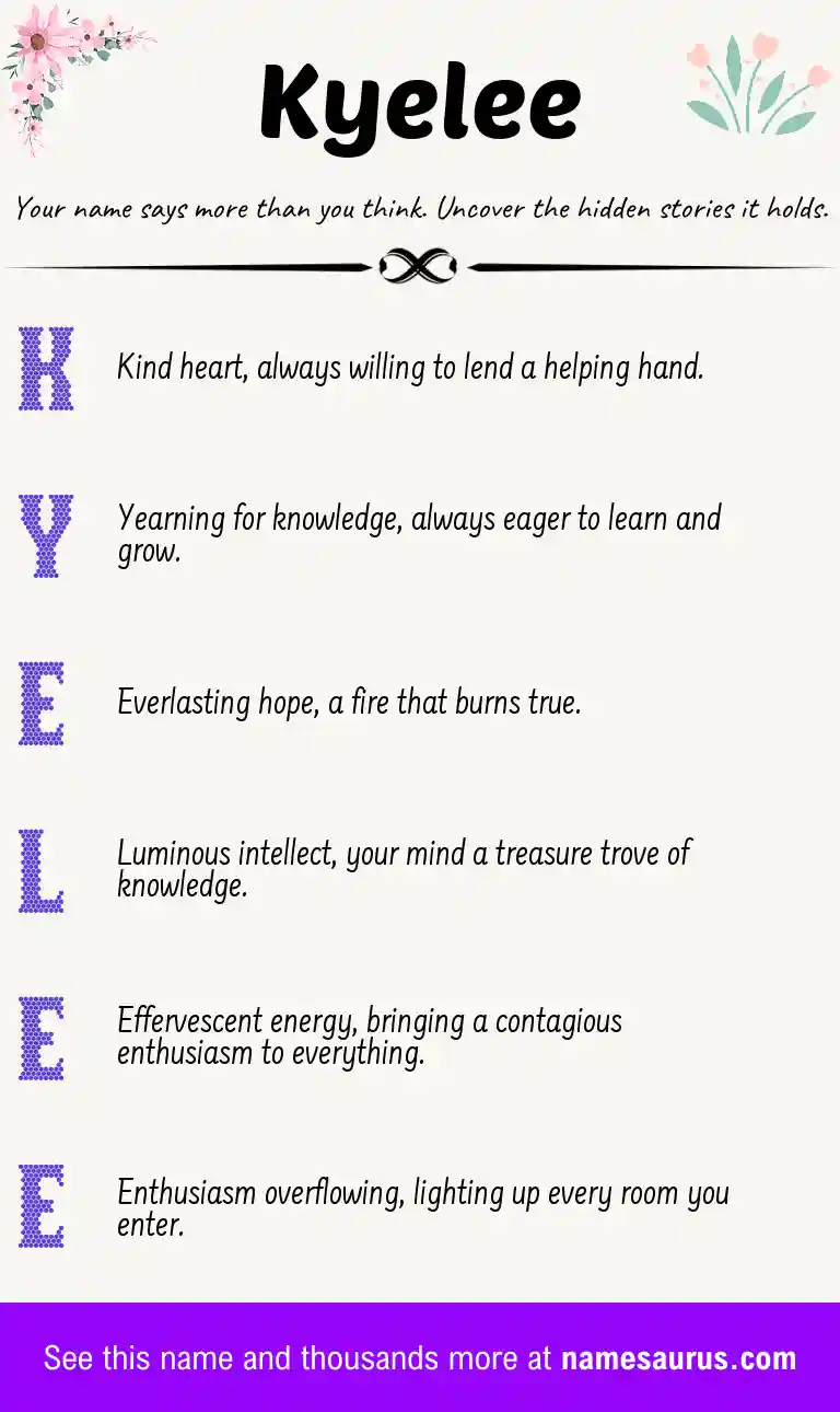 Acrostic poem about Kyelee.