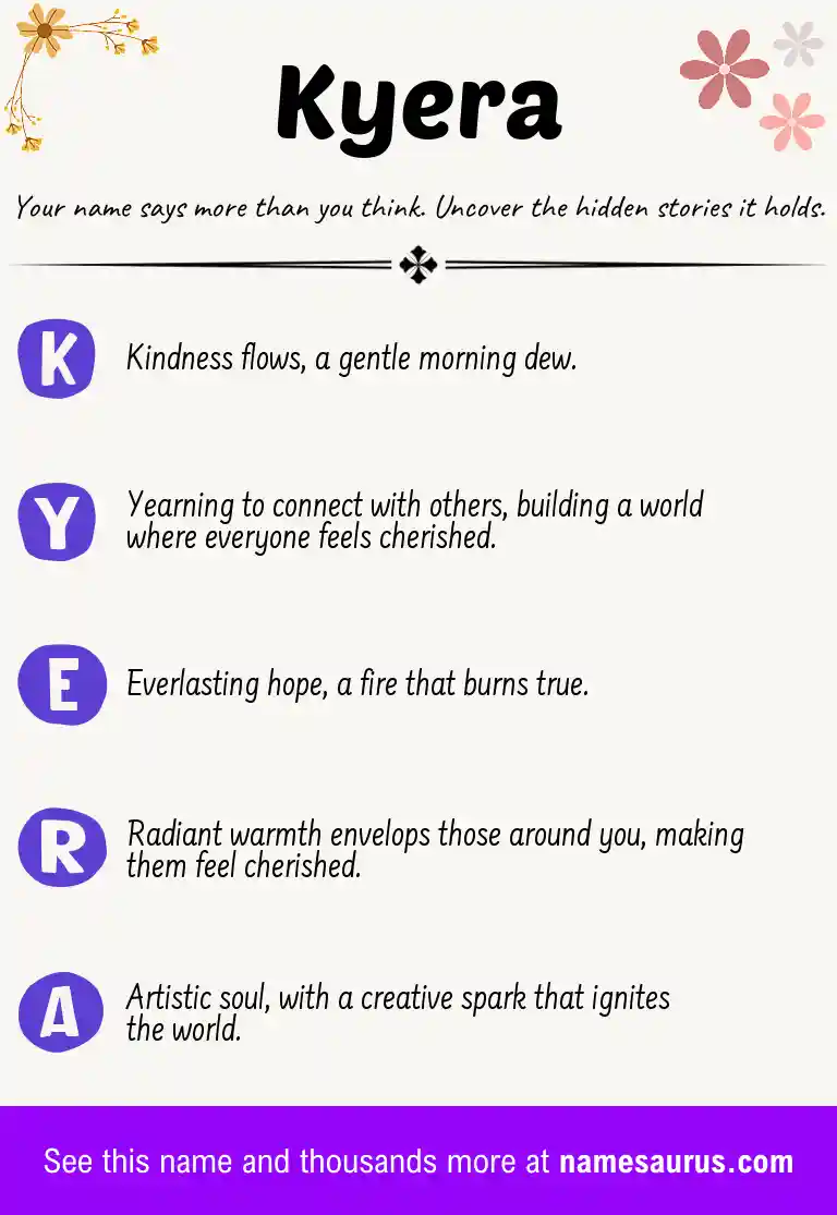 Acrostic poem about Kyera.
