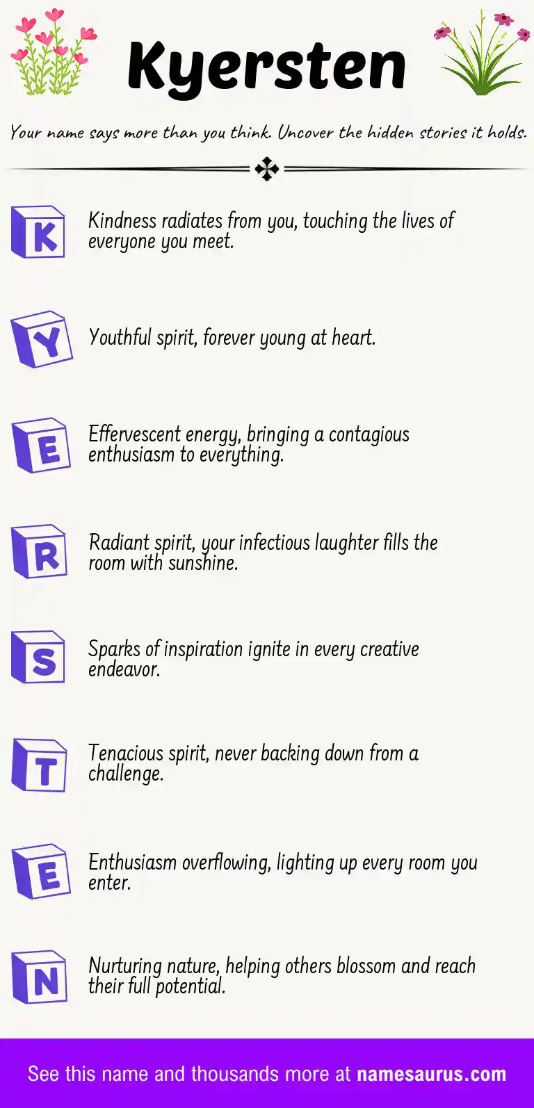 Acrostic poem about Kyersten.