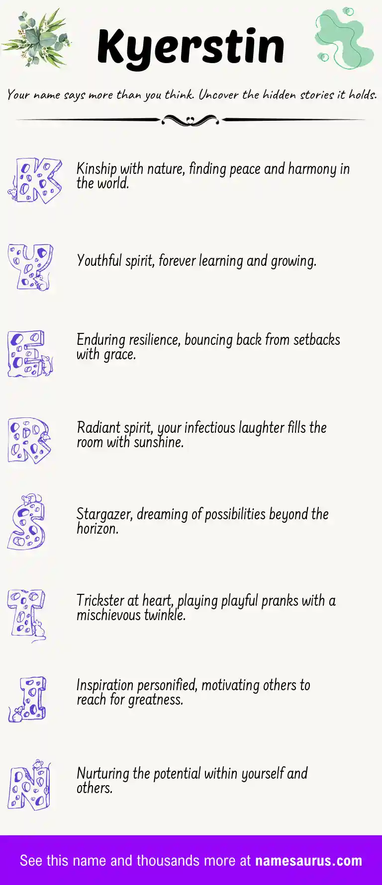 Acrostic poem about Kyerstin.