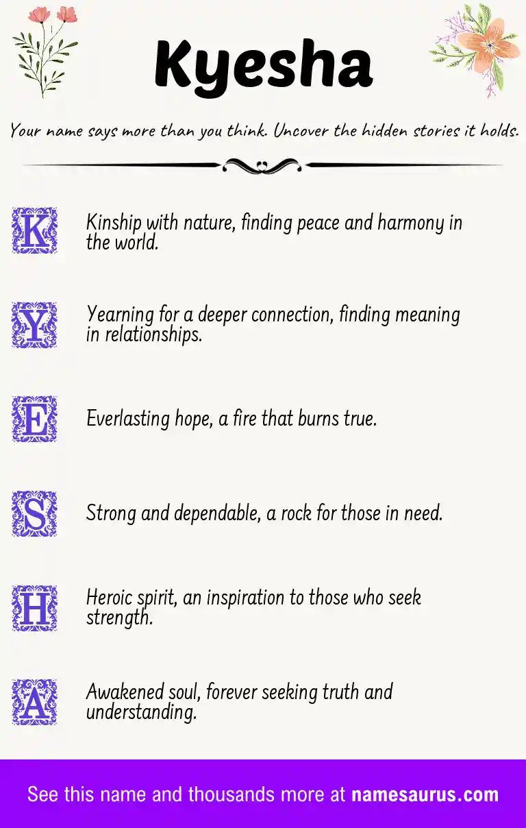 Acrostic poem about Kyesha.