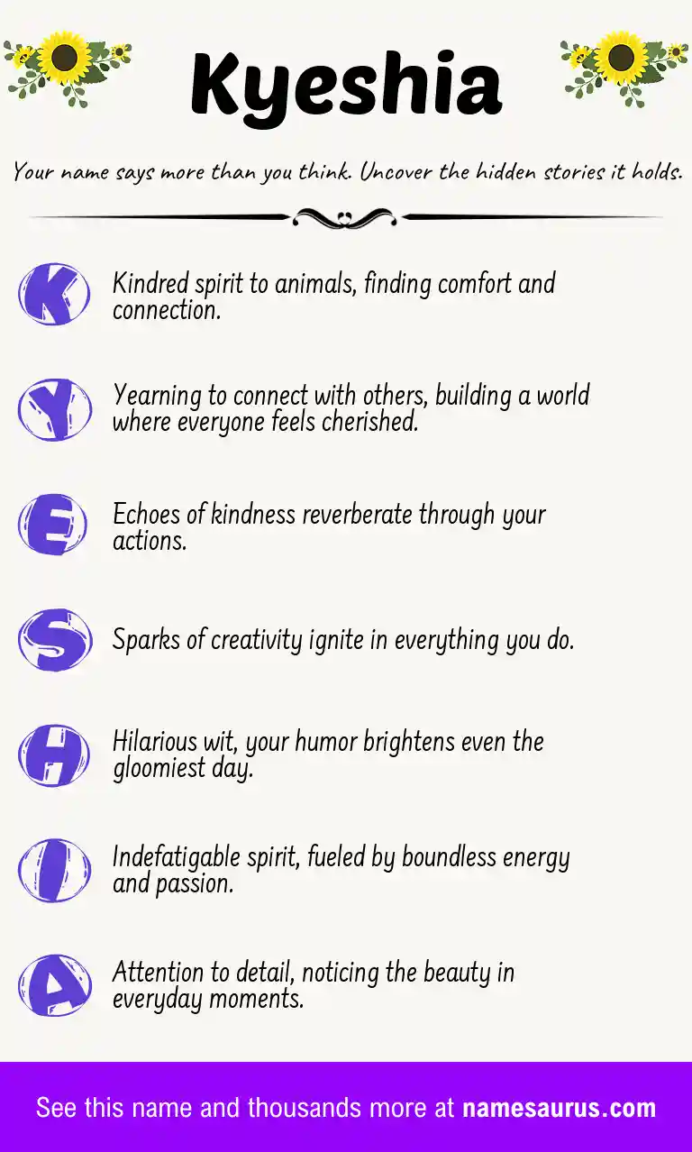 Acrostic poem about Kyeshia.