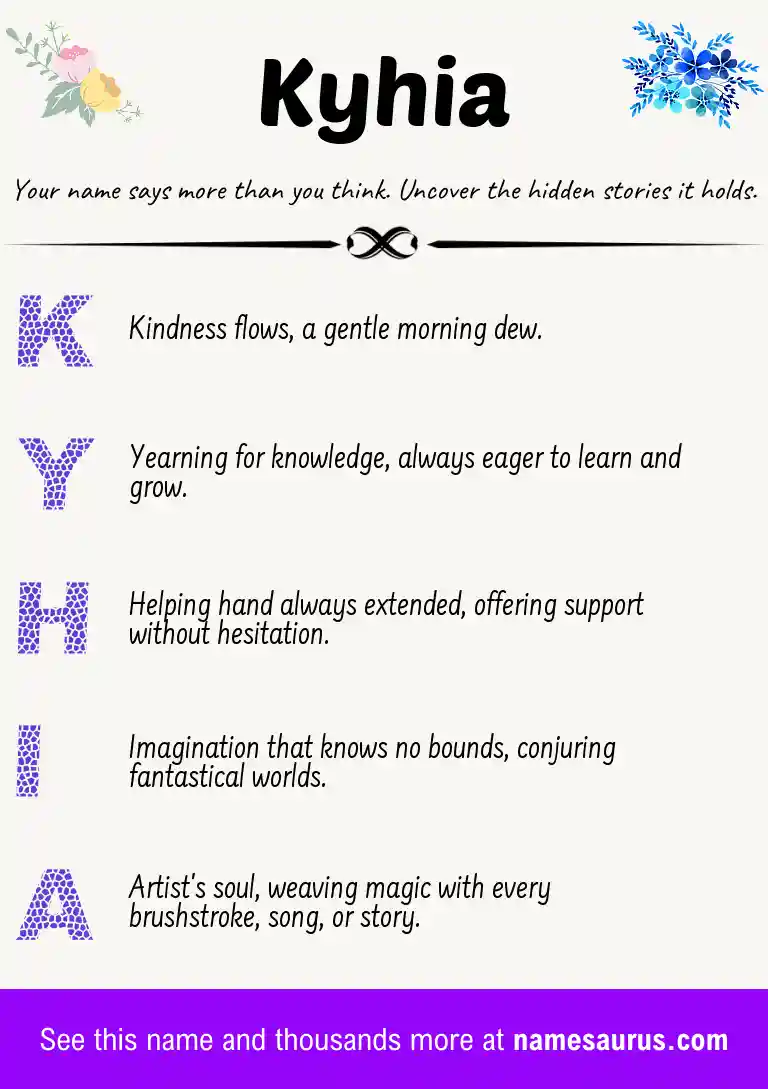 Acrostic poem about Kyhia.