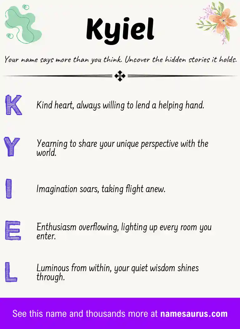Acrostic poem about Kyiel.