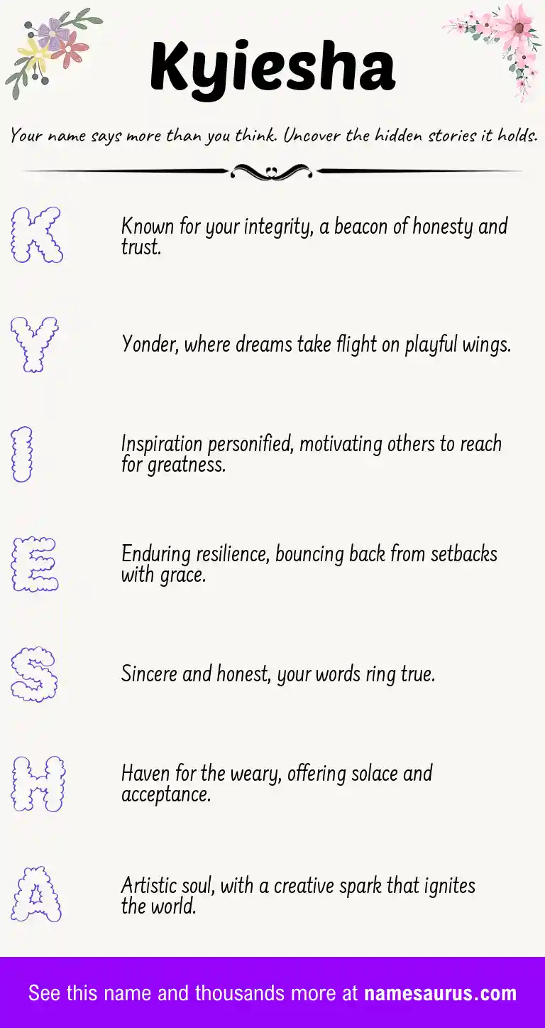 Acrostic poem about Kyiesha.