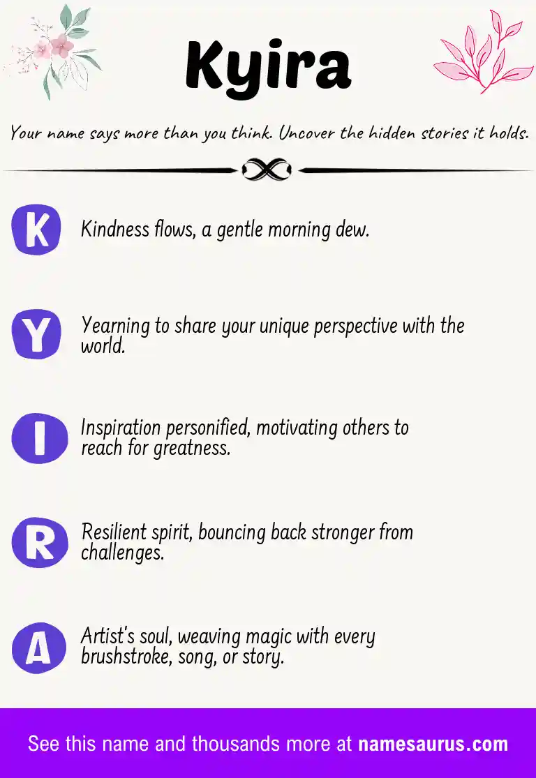 Acrostic poem about Kyira.