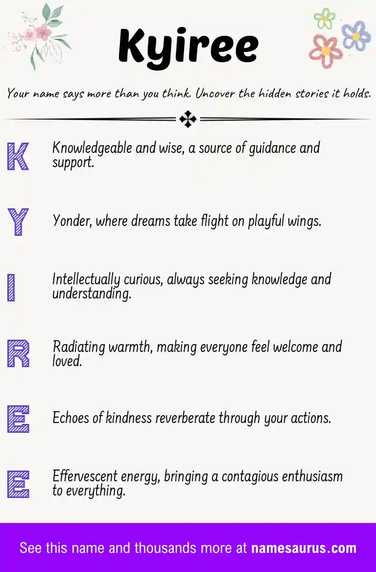 Acrostic poem about Kyiree.