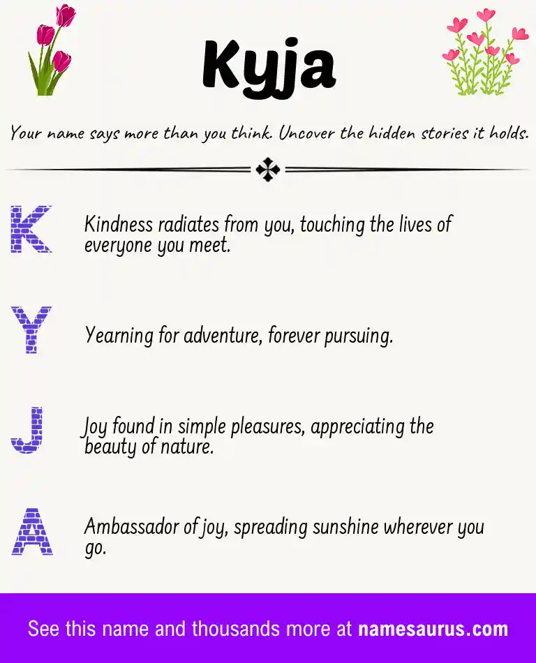 Acrostic poem about Kyja.