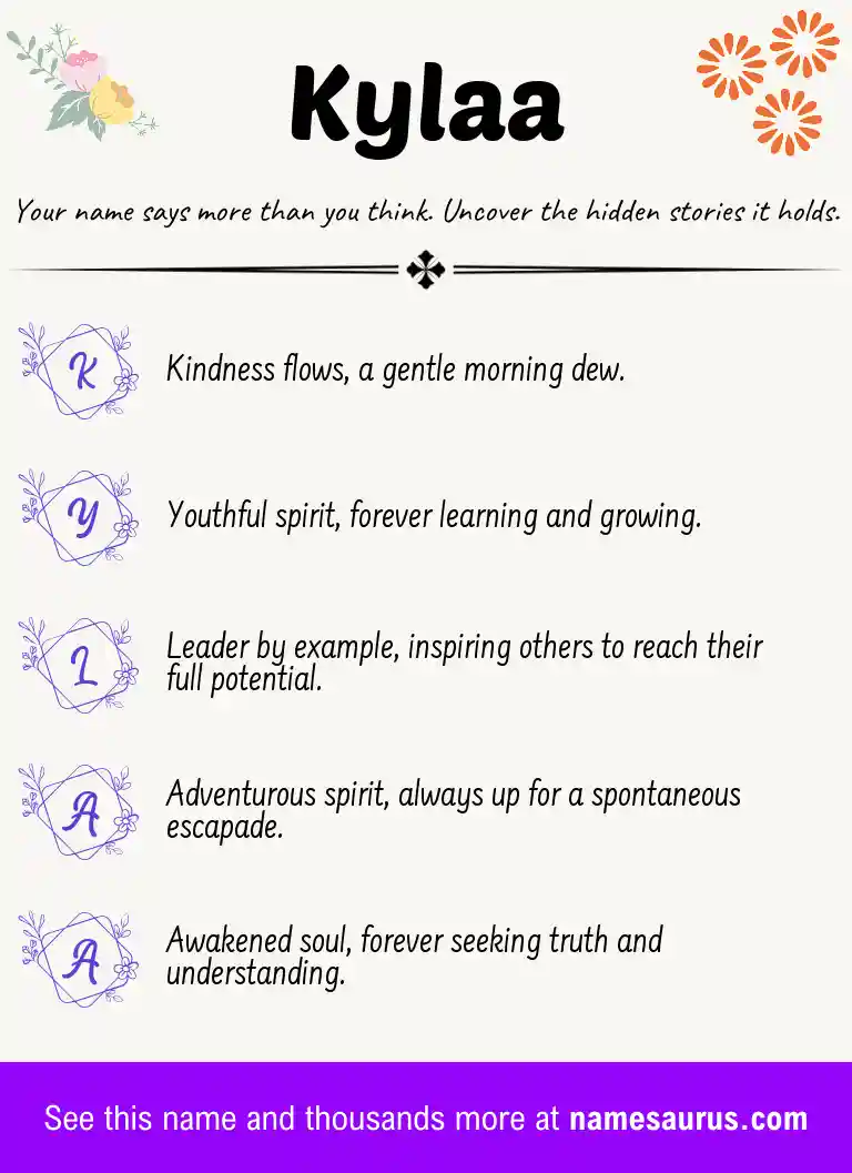 Acrostic poem about Kylaa.