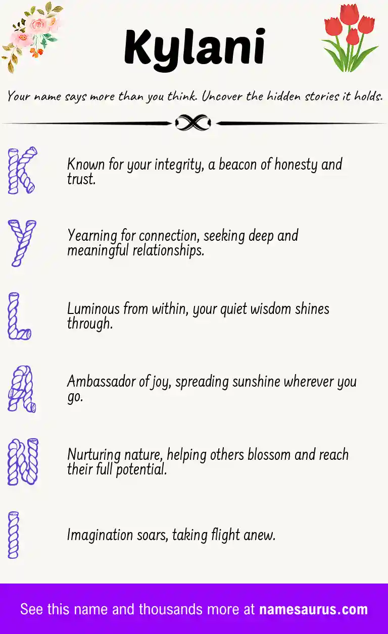 Acrostic poem about Kylani.