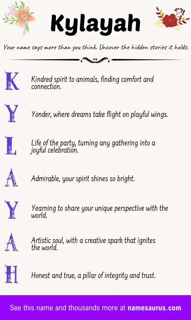 Acrostic poem about Kylayah.