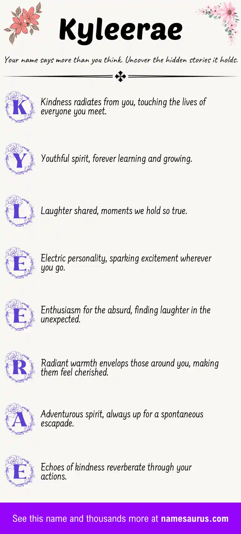 Acrostic poem about Kyleerae.