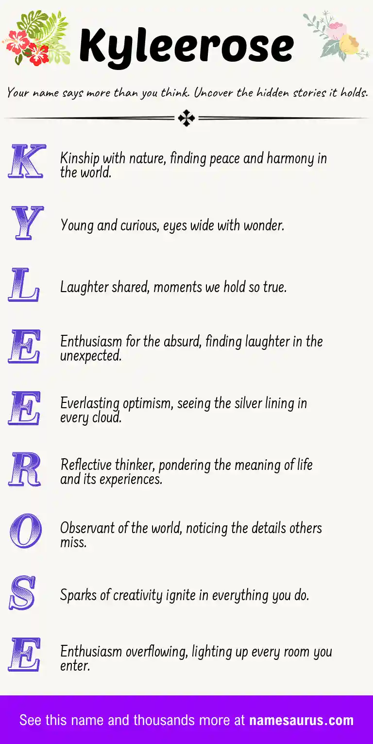 Acrostic poem about Kyleerose.