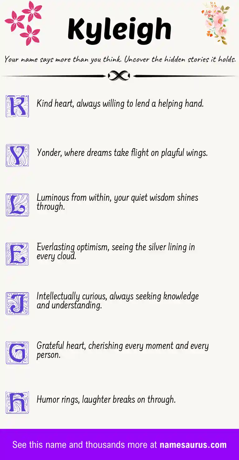 Acrostic poem about Kyleigh.