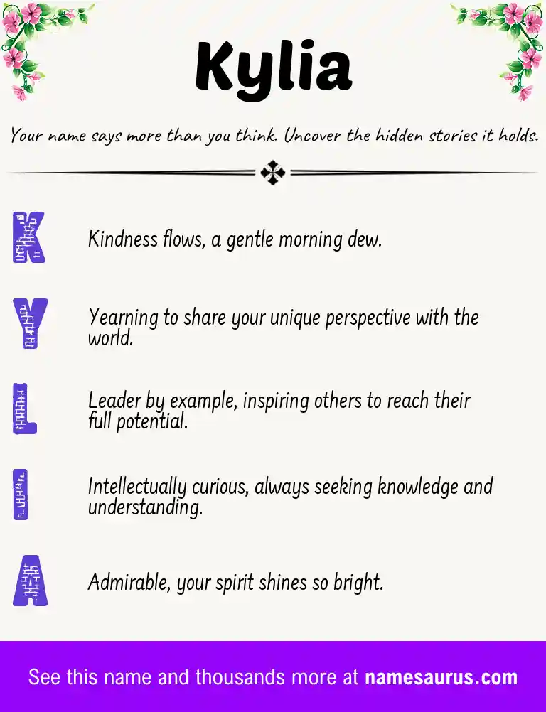 Acrostic poem about Kylia.