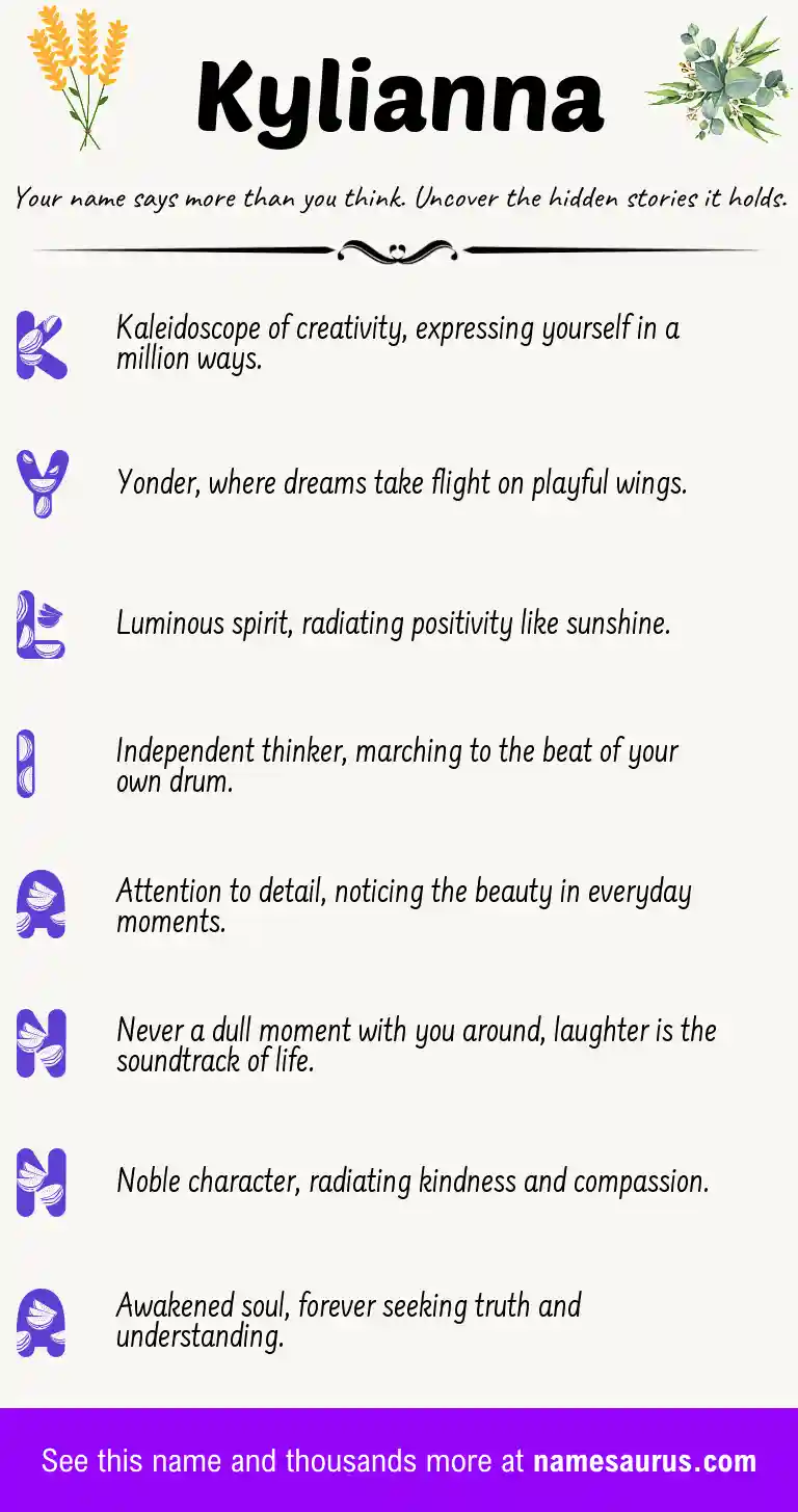 Acrostic poem about Kylianna.