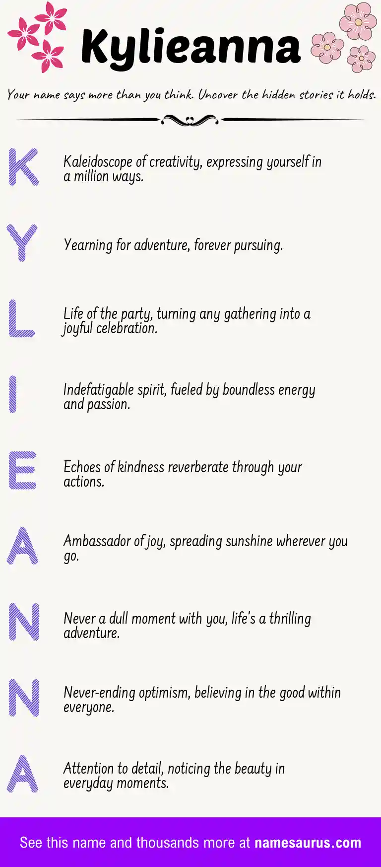 Acrostic poem about Kylieanna.