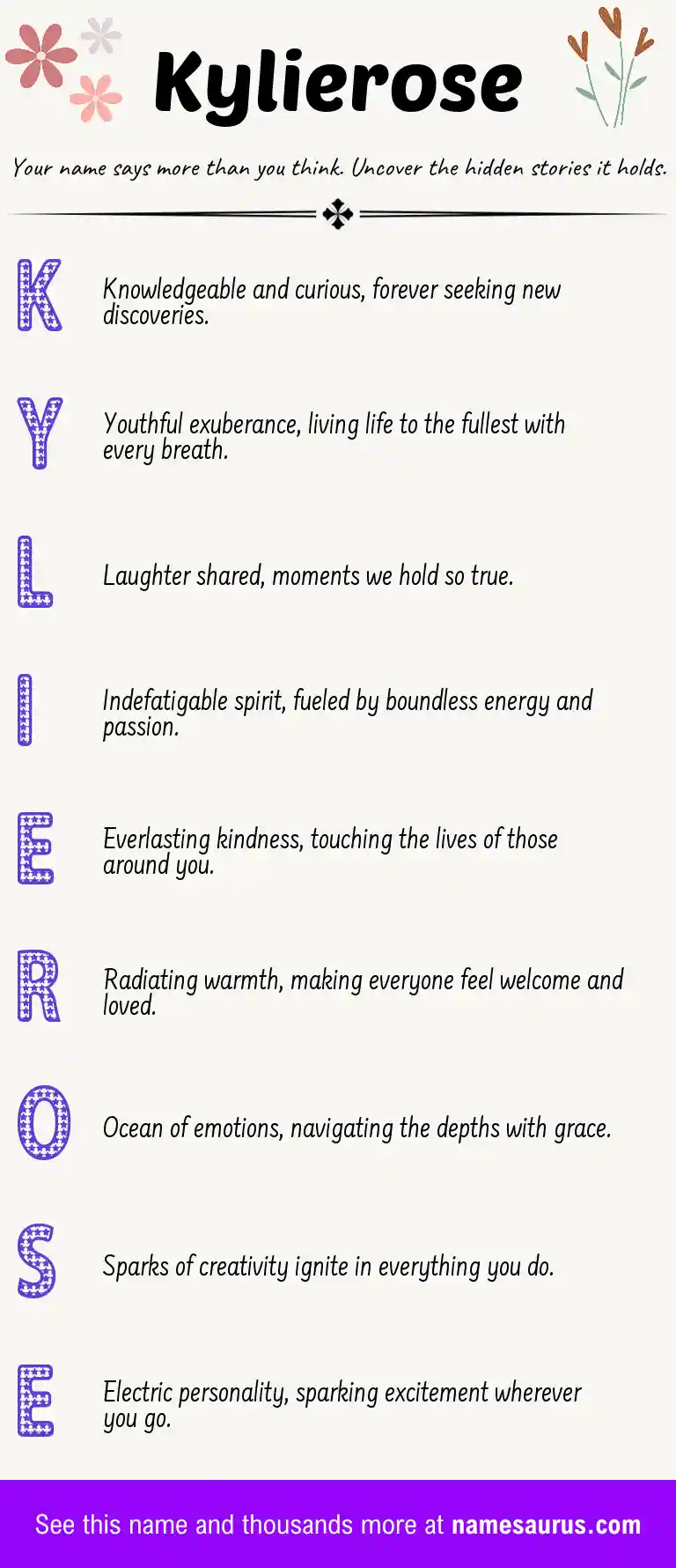 Acrostic poem about Kylierose.