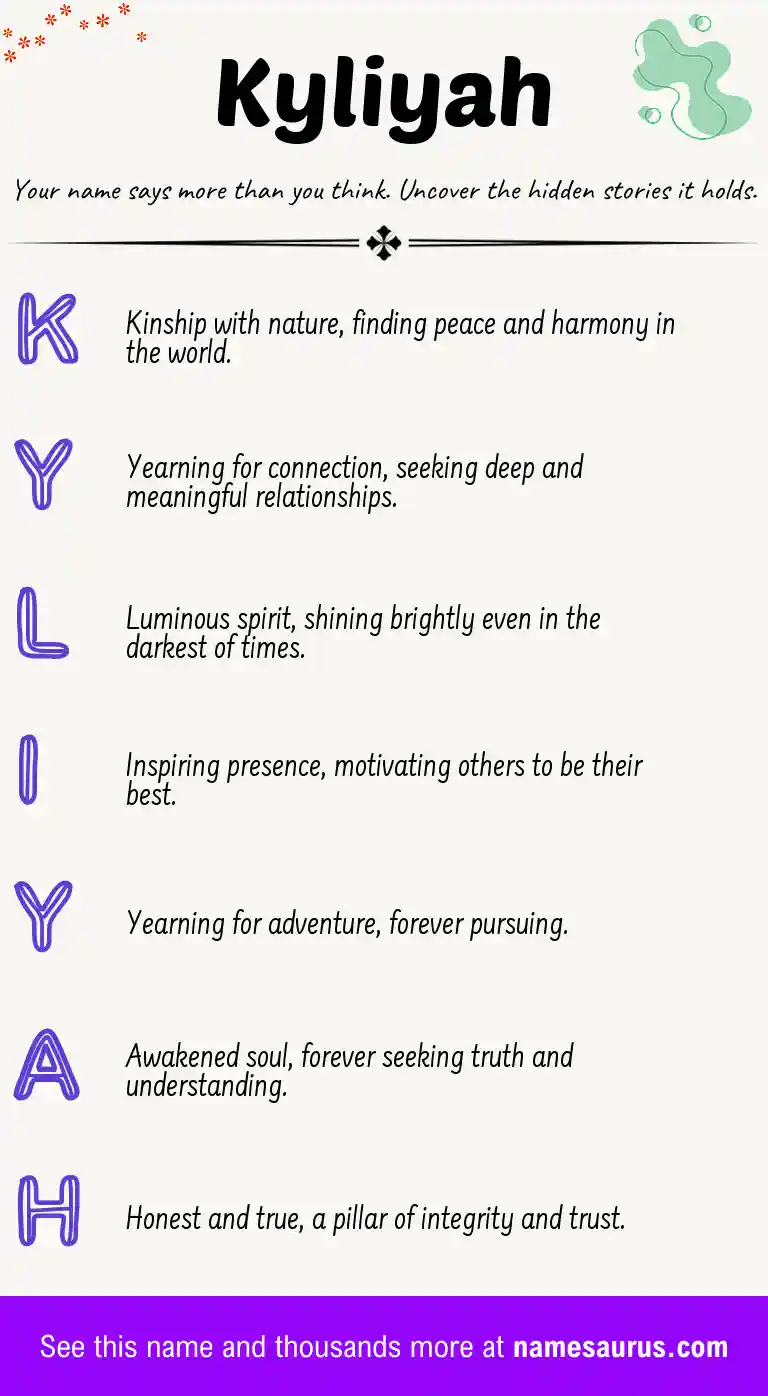 Acrostic poem about Kyliyah.