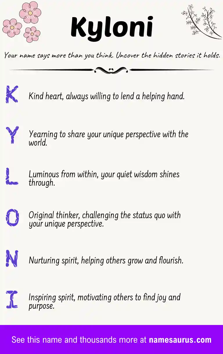 Acrostic poem about Kyloni.