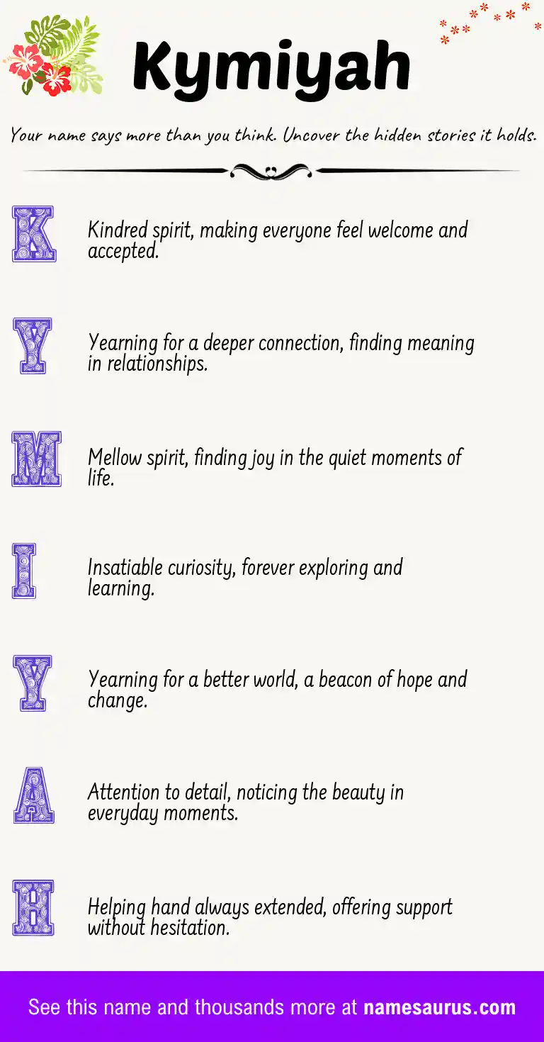 Acrostic poem about Kymiyah.