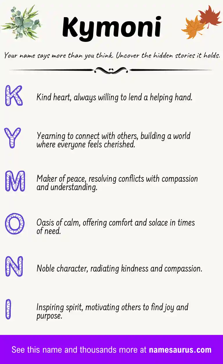 Acrostic poem about Kymoni.