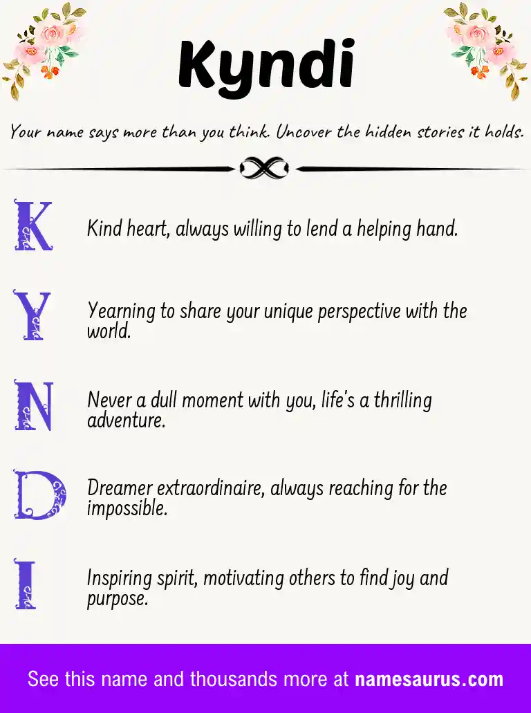Acrostic poem about Kyndi.