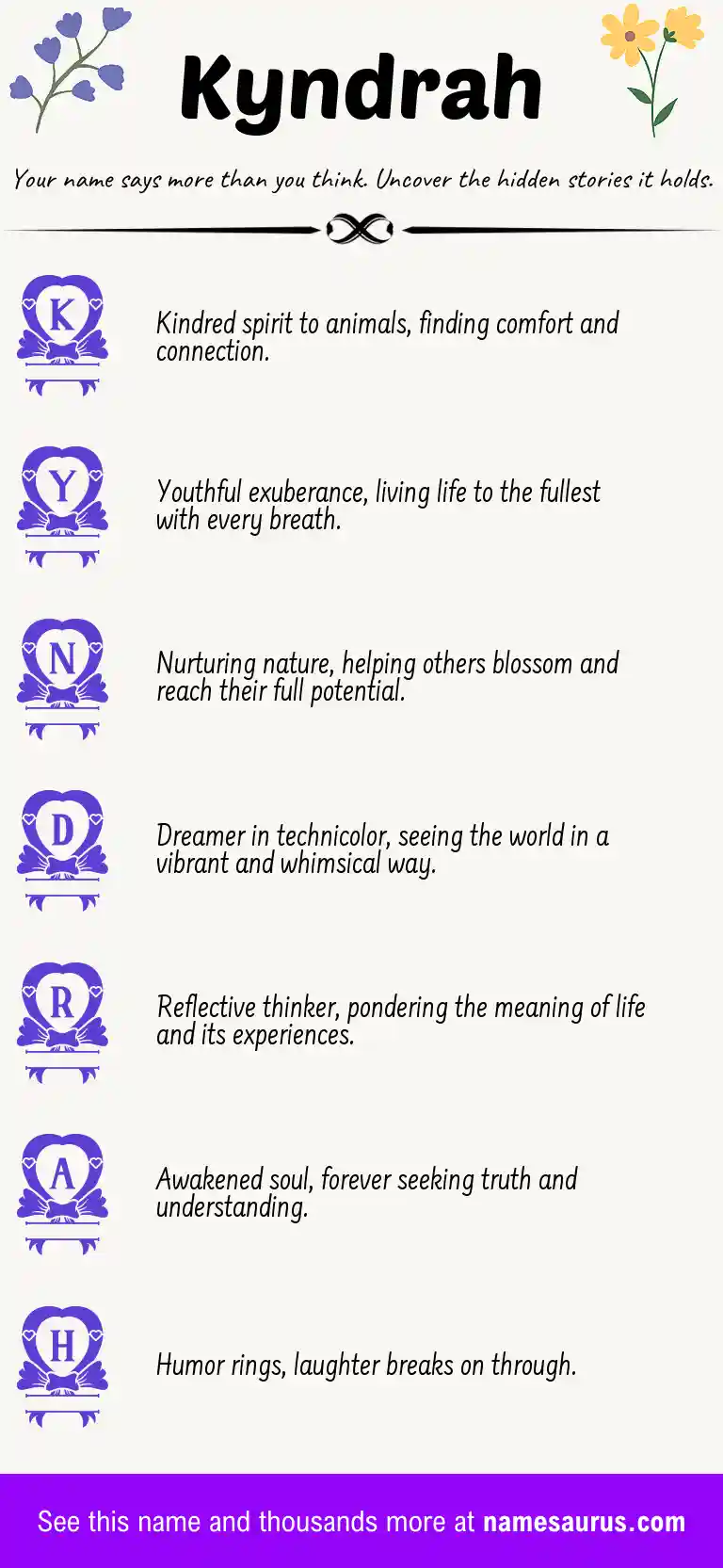 Acrostic poem about Kyndrah.