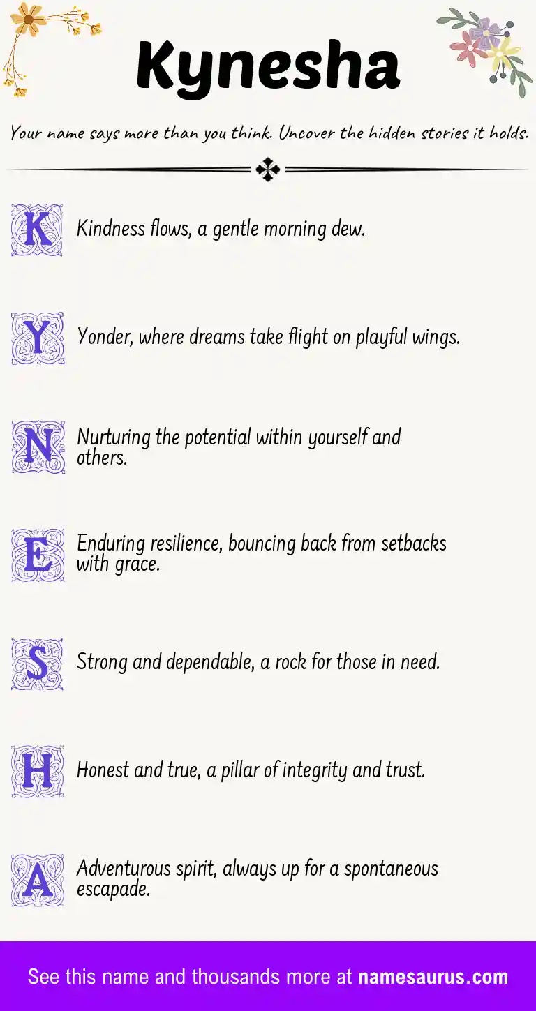 Acrostic poem about Kynesha.