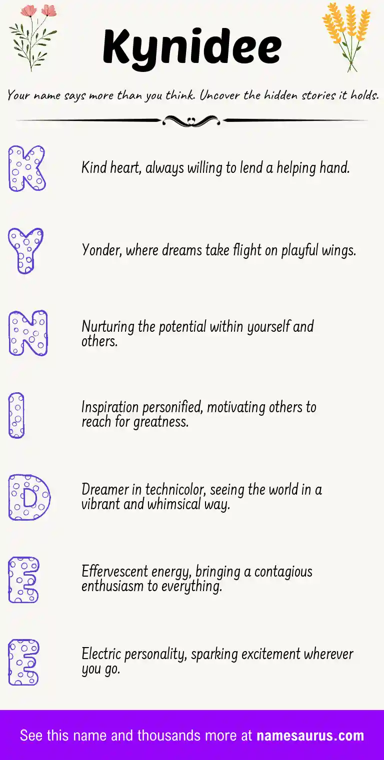 Acrostic poem about Kynidee.