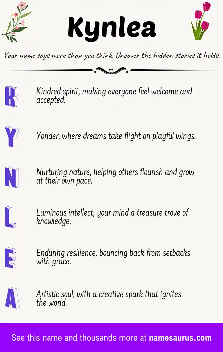 Acrostic poem about Kynlea.